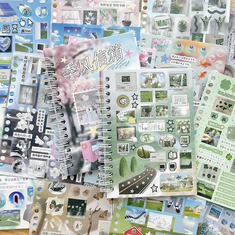 Mr. Paper Time Reshaping Cut Film Sticker Book | 30pcs Coil Design for DIY Scrapbook Notebook Cup Journal Decoration
