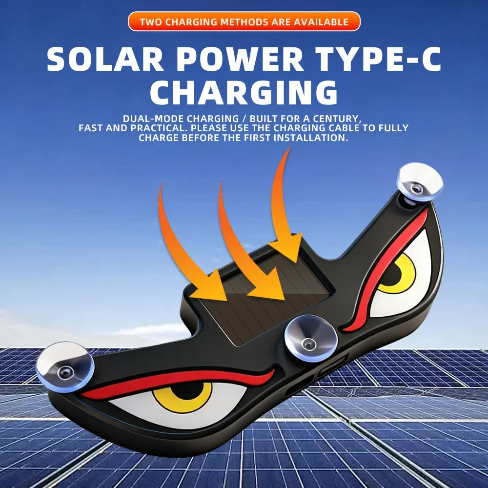 Devil’s Eye Car Warning Light | Solar and USB-C Rechargeable Safety Lamp