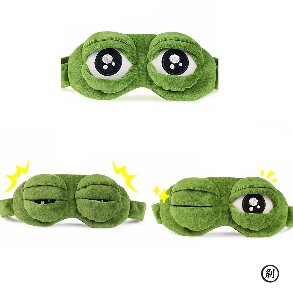 3D Frog Sleep Mask | Creative Cartoon Soft Travel Blindfold