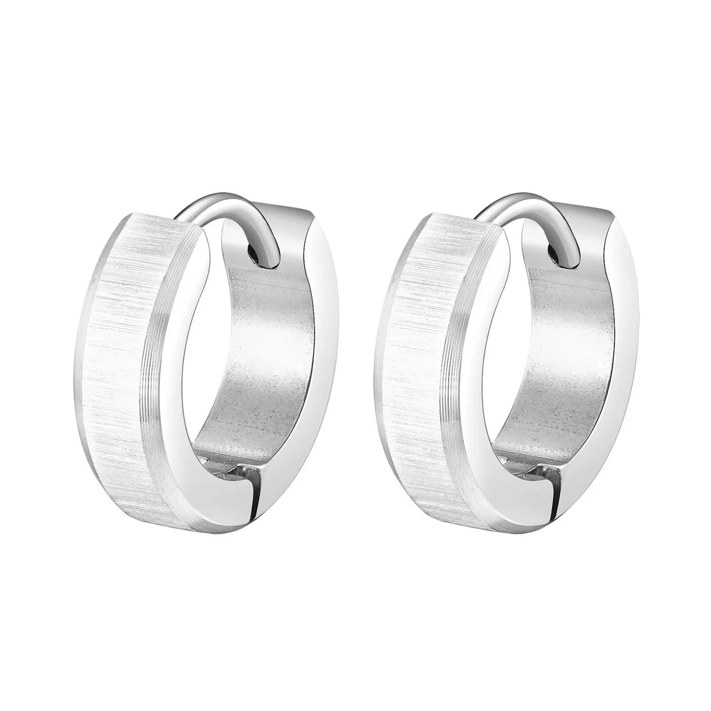 Vnox Anti Allergy Stainless Steel Hoop Earrings | Unisex Simple Metal Huggies for Men and Women