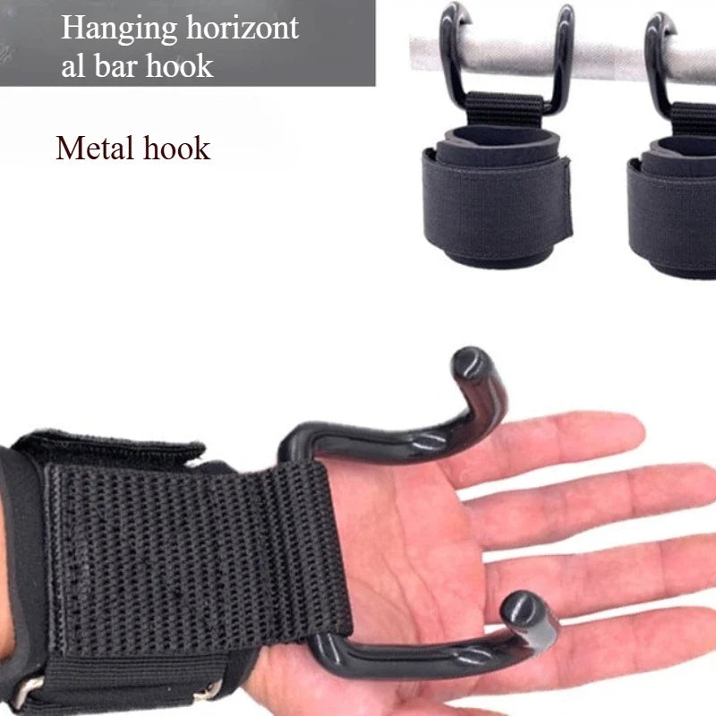 Weight Lifting Hook Grips with Wrist Wraps | Gym Hand-Bar Support for Pull-Ups and Power Lifts