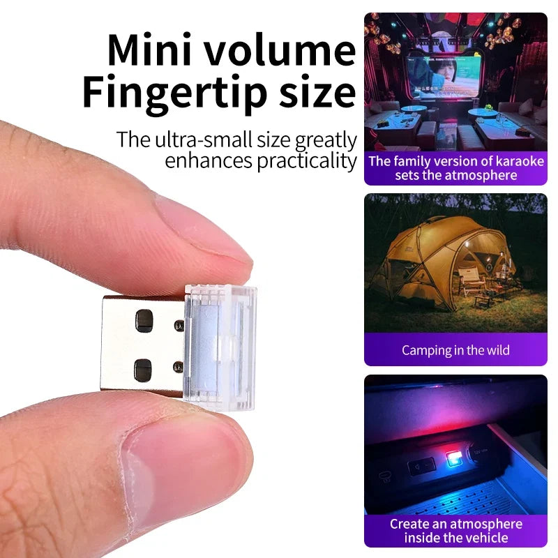 Car USB Atmosphere Light | LED Touch Control Interior Decoration Lamp