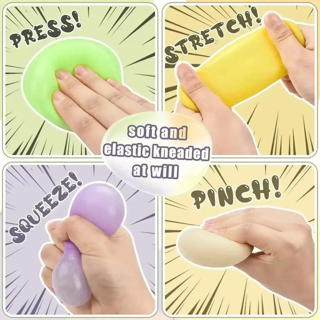 Colorful Dumpling Stress Ball Fidget Toy | Sensory Squeeze Dough with Steamer