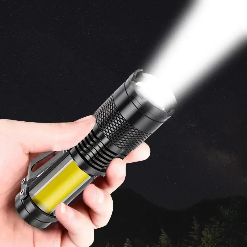 2000LM Mini Flashlight Rechargeable | Bright LED Tactical Torch with USB Charging