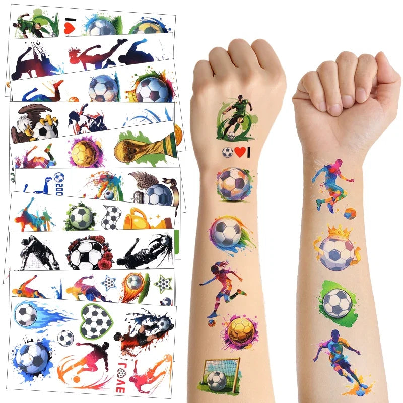 10pcs Soccer Temporary Tattoo Stickers | Kids Birthday Party Favors