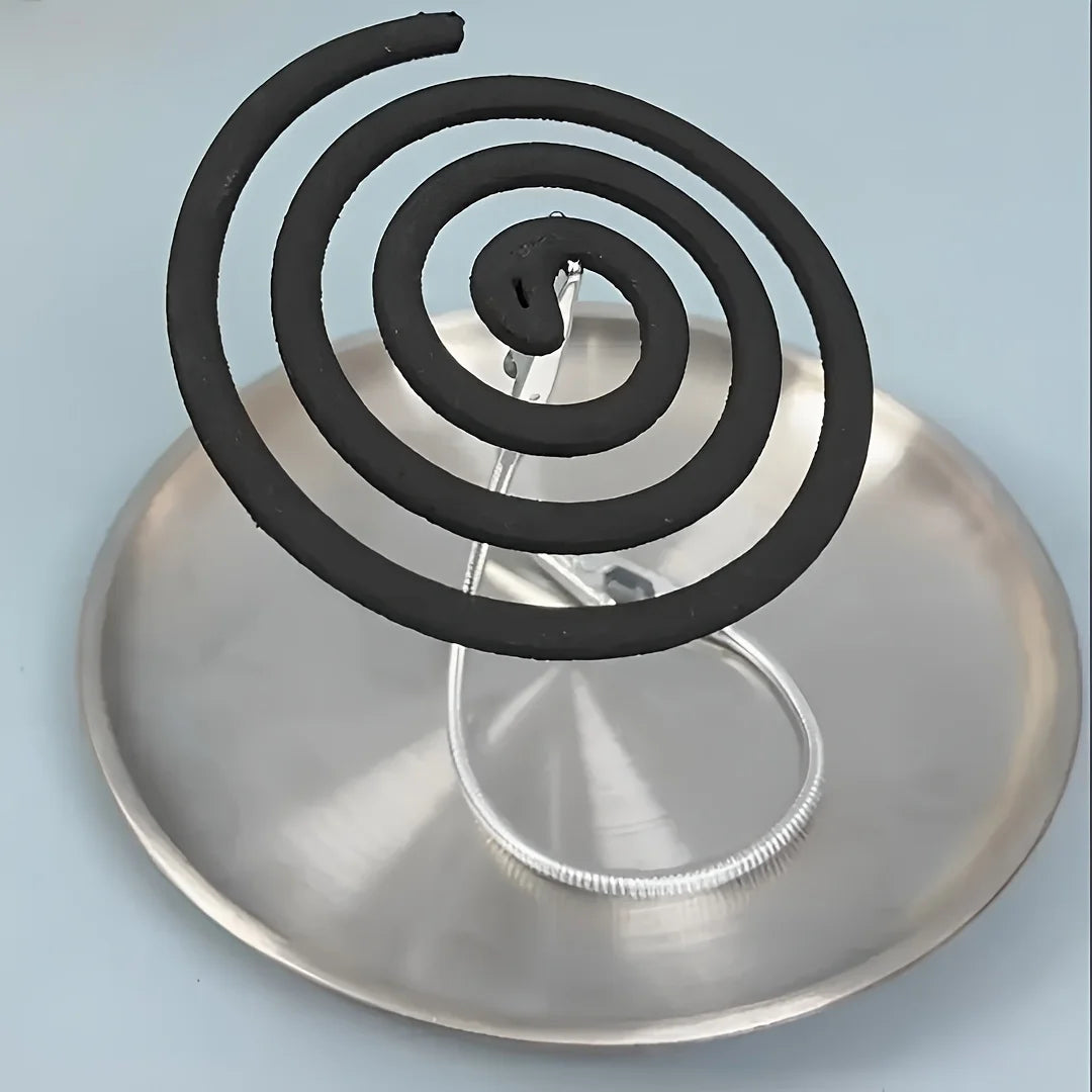 3pcs Stainless Steel Portable Vertical Mosquito Coil Holder Stand | Adjustable Dual Alligator Clips, Anti-Tilt Design