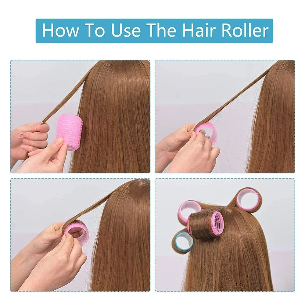Self-Grip Hair Rollers Heatless Hair Curlers | No Heat DIY Styling Tool for Volume and Bangs