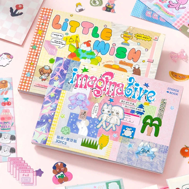 Mr. Paper Duplex Sticker Book 30 Sheets | Korean Cute Style Creative Handbook Material
