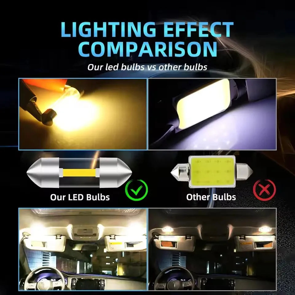 12V Car Reading Lamp | Double-Point LED Interior Light for C5W Bulb Upgrade