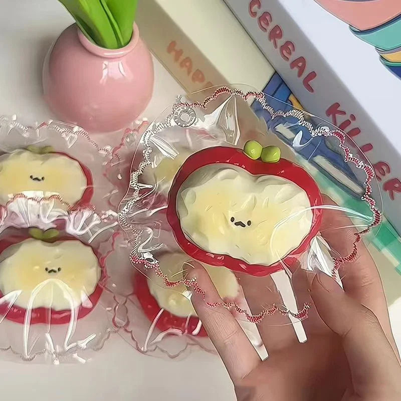 Red Apple Strawberry Egg Tart Stress Relief Toy | Squeeze Toy for Anxiety