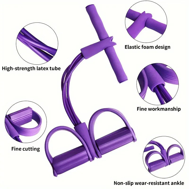 Six-Tube Pedal Tension Rope | Multi-Functional Indoor Fitness Equipment