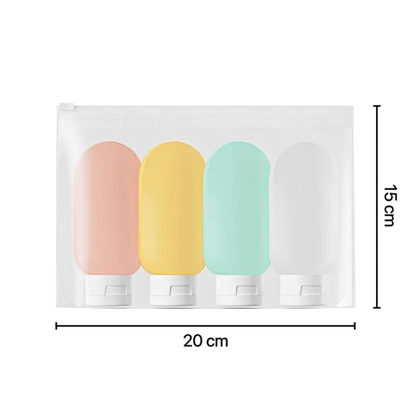 60ml Silicone Travel Bottles Set | Refillable TSA Approved Airplane Toiletries Kit