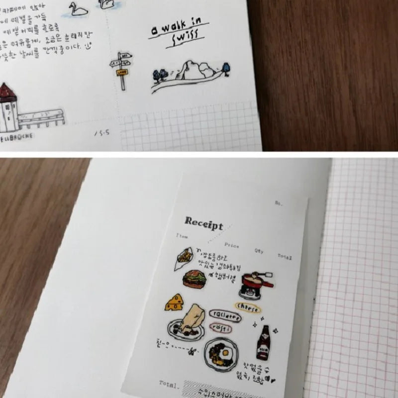 Korean Import Suatelier Walk In Swiss Sonia Decorative Washi Stickers | Scrapbooking Label Stickers