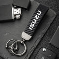 Isuzu Dmax Keychain with Microfiber Leather | Carbon Fiber Style Key Ring
