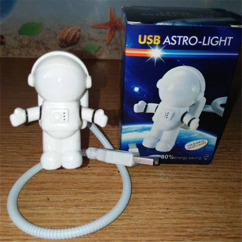 Astronaut LED Desk Lamp | Flexible USB Night Light for Reading and Work