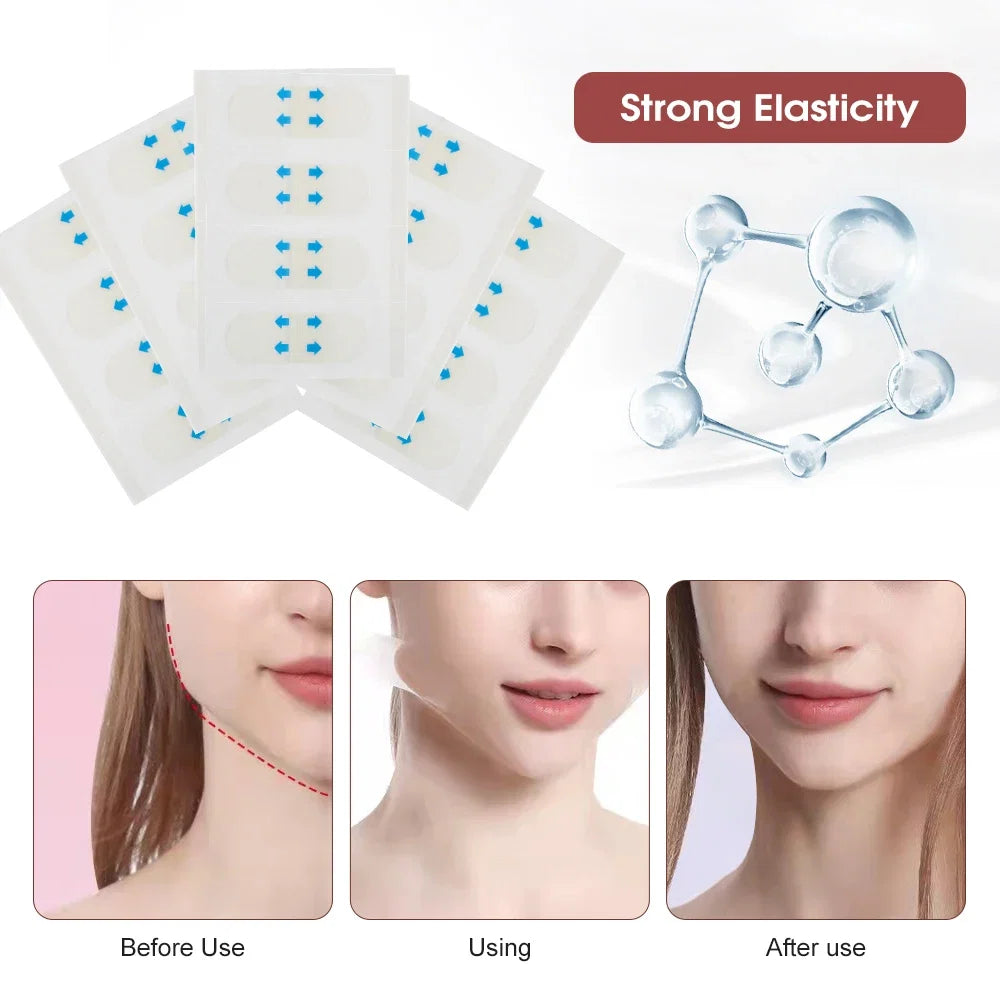 80-Piece Invisible Face Lifting Tapes | Instant V-Shape Facial Slimming Stickers