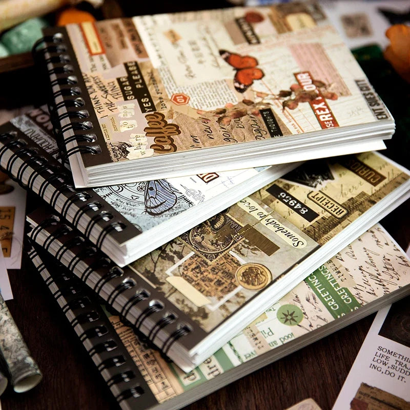 Vintage Collage Paper Stickers | 50 Sheets Retro Washi Tape Sticker Pack