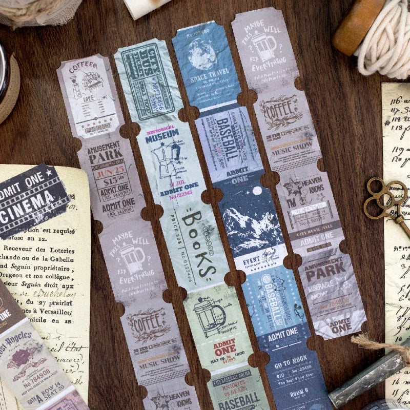 Vintage Label Paper Tape Stickers | Scrapbooking Junk Journal Supply