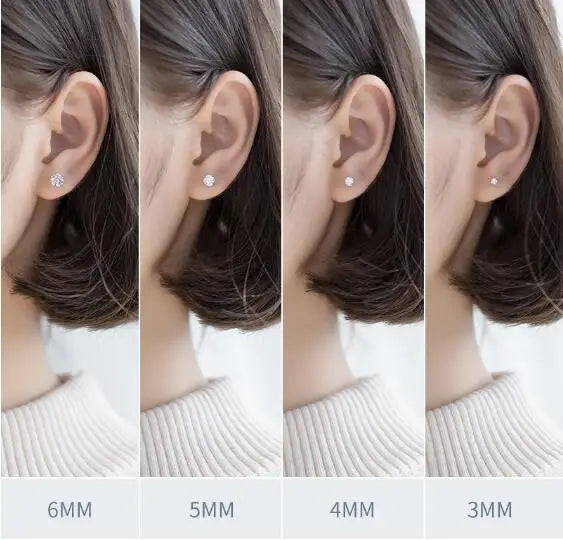2 Carat 8.0mm D Color Moissanite Stud Earrings | 925 Sterling Silver Sparkling Wedding Jewelry