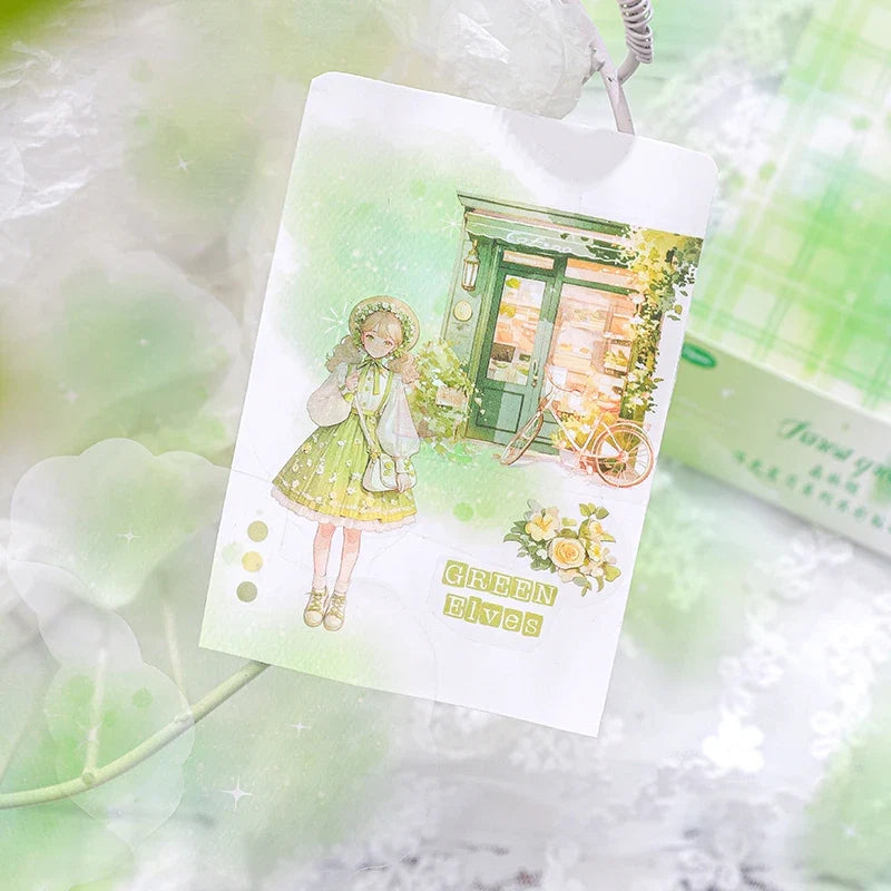 Yoofun 20pcs Watercolor Landscape Stickers | PET Collage for DIY Journal