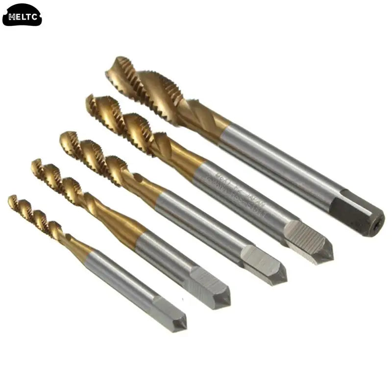 Titanium Coated HSS Spiral Fluted Machine Screw Tap Set | Metric Threading Tool