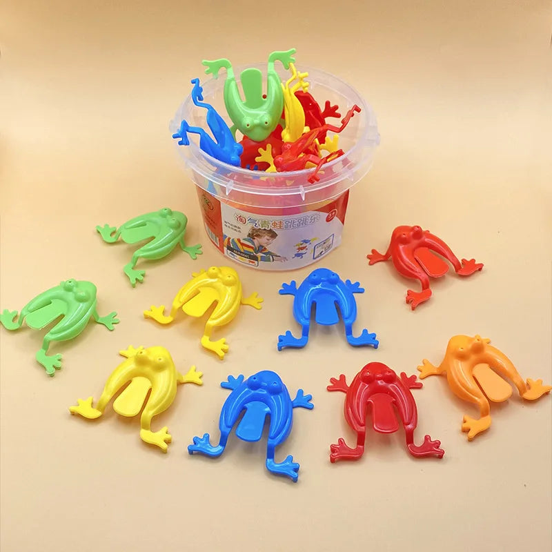 Finger Press Jumping Frog Toy | Fun Antistress Bouncing Toy for Kids and Family Games