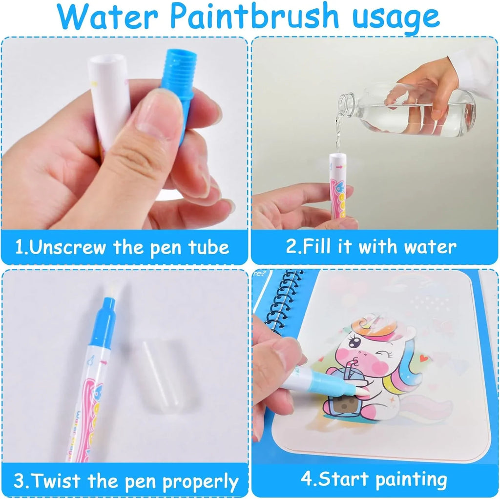 Reusable Water Drawing Book for Kids | Mess-Free Magic Coloring Pad
