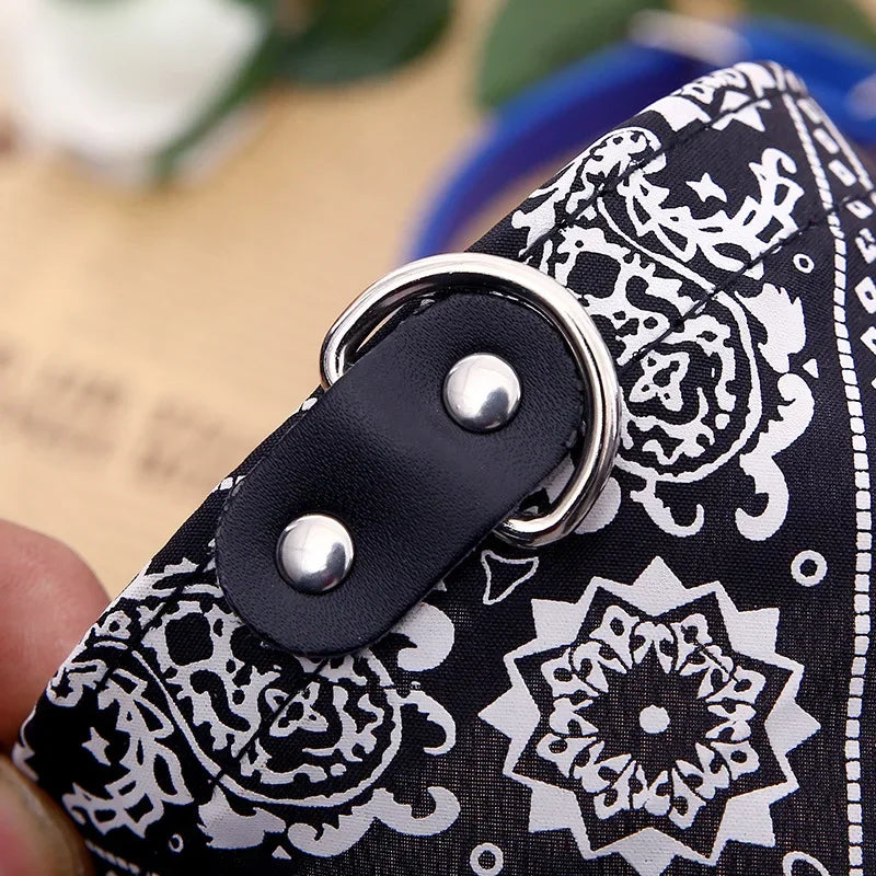 Adjustable PU Dog Cat Collar with Detachable Scarf | Pet Accessories for Small Medium Dogs and Cats