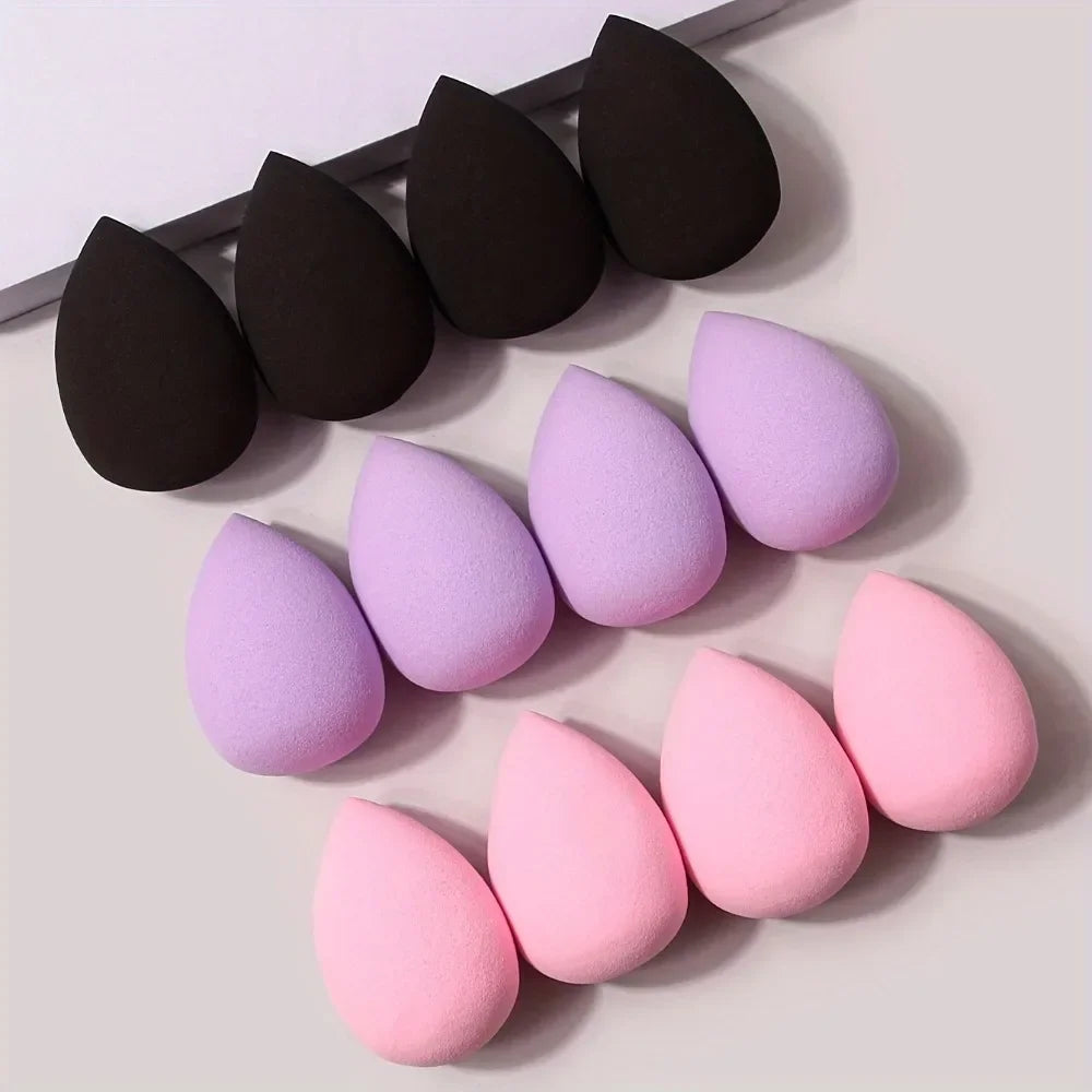12Pcs Multicolor Makeup Sponge Blender Set | Soft Foundation Cosmetic Puff Kit