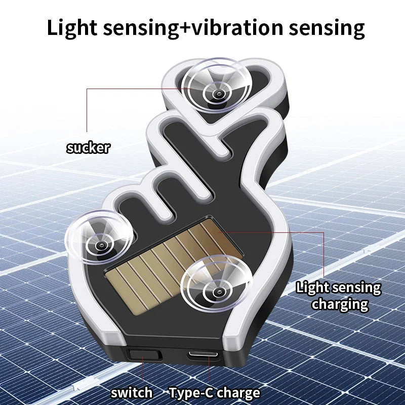 Solar Heart Shaped LED Ambient Light | Solar Powered Car Window Neon Light