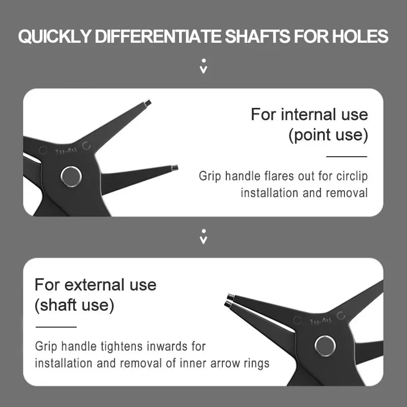 2 in 1 Snap Ring Pliers | Internal and External Retaining Ring Tool