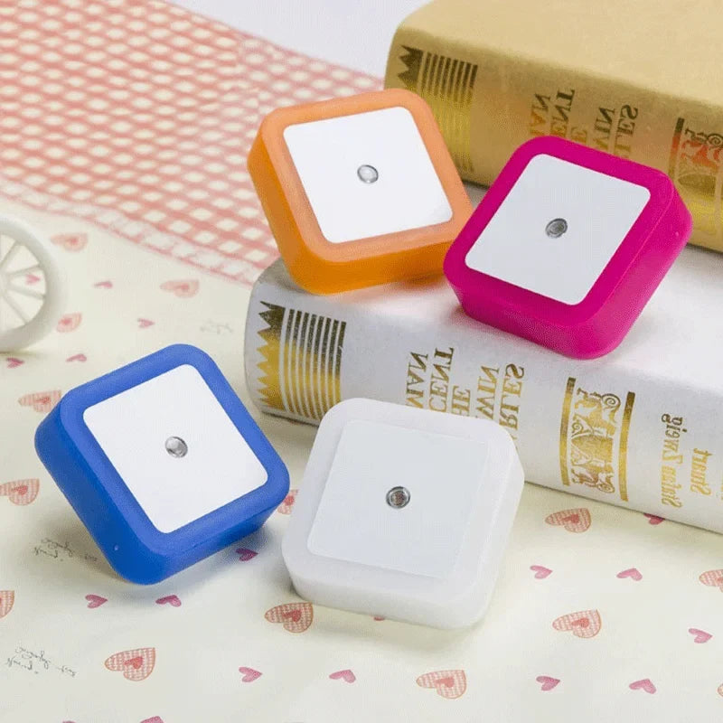 Mini LED Night Light with Light Sensor | Auto-On Square Night Lamp for Kids Room, Bedroom, Aisle