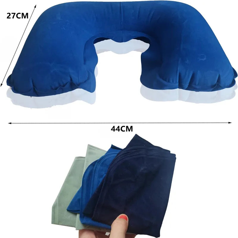 Portable Inflatable Travel Neck Pillow | U-Shape Air Cushion for Airplane