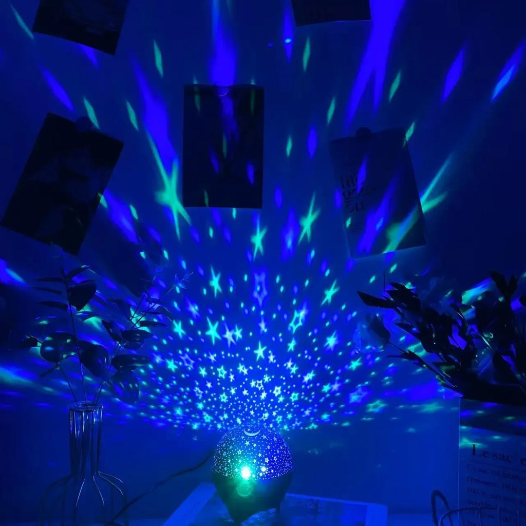 Star Projector Night Light for Kids | 360° Starry Sky Moon Atmosphere Lamp