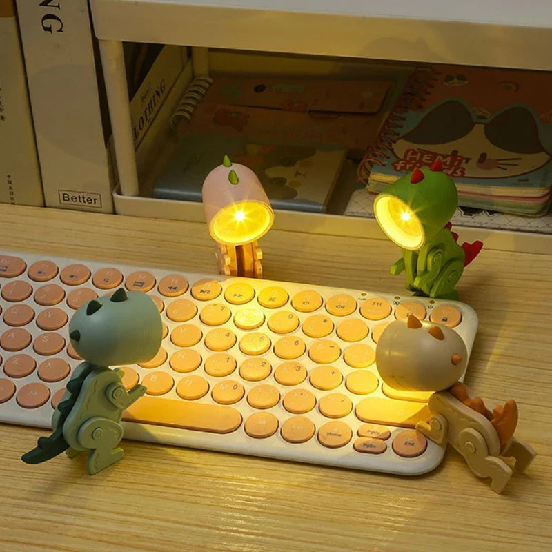 Mini Dinosaur Night Light | Battery-Powered Folding LED Lamp for Kids Bedroom