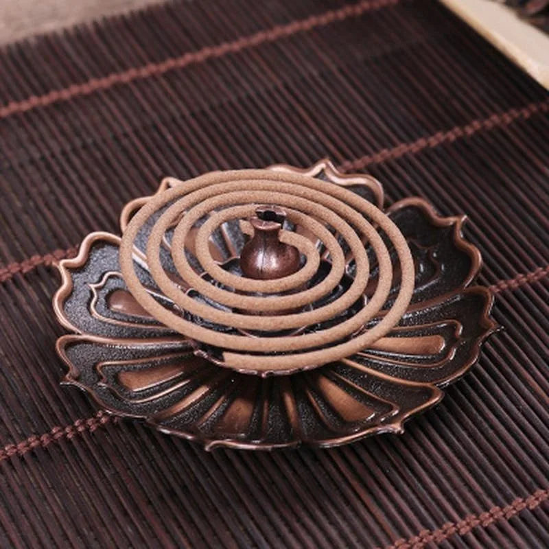 Lotus Incense Burner | Metal Lotus Ash Catcher for Stick and Cone Incense