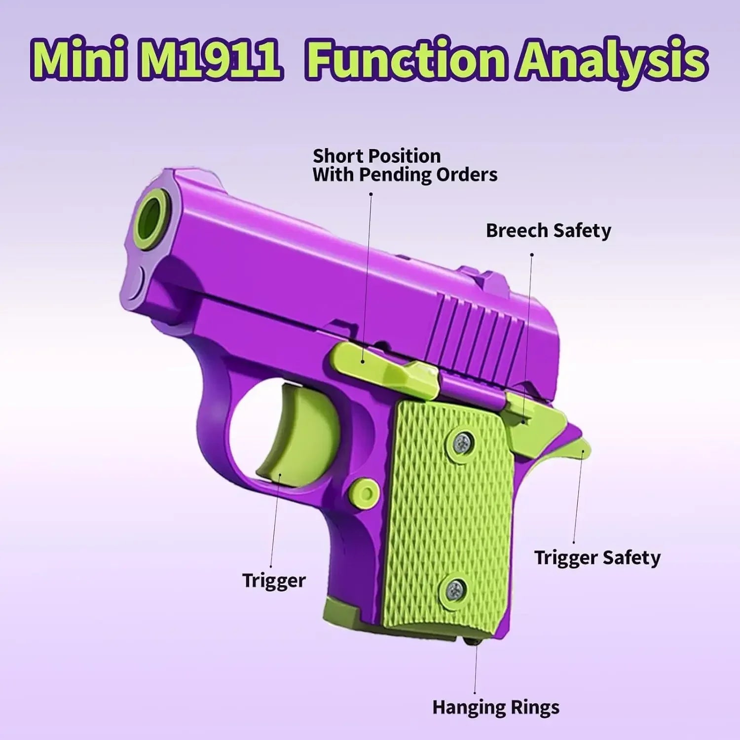 Stress Relief Pistol Toy | Plastic Mini Handheld Fidget Gun