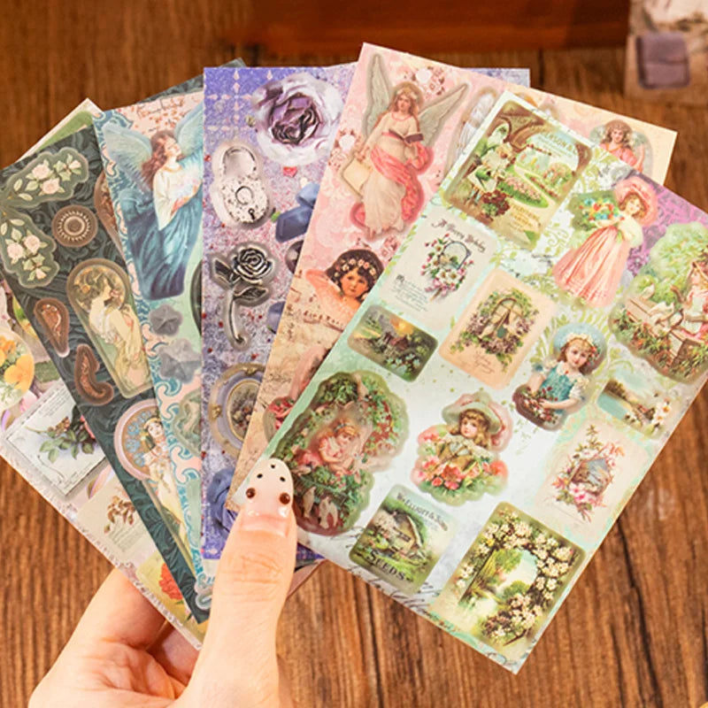 Vintage Sticker Book Collection | 30pcs Retro Amusement Park Tour Decals
