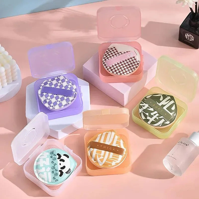 Portable Air Cushion Puff Box | Travel Makeup Sponge Case with Powder Container