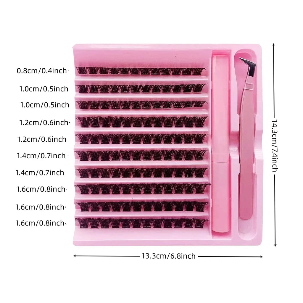 DIY Cluster Lashes 120pcs | Natural PBT Material 2-in-1 Set