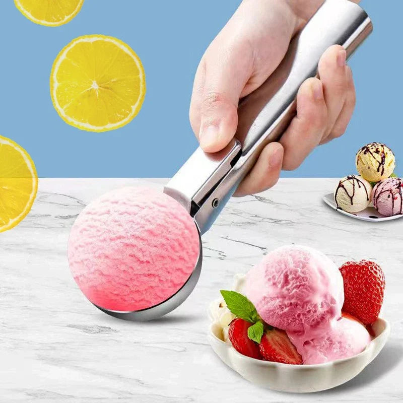 Stainless Steel Ice Cream Spoon | Dual-Purpose Scoop and Fruit Baller