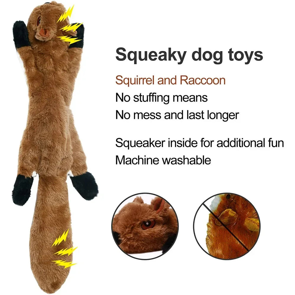 Squeaky Dog Toy | No Stuffing Plush Toy with Built In Sounders