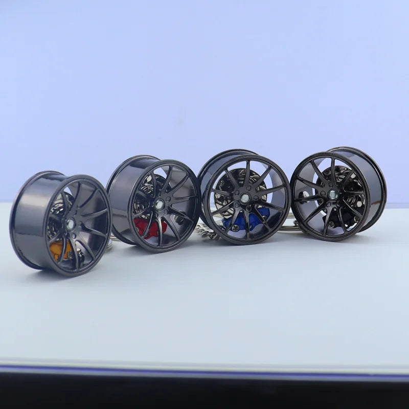 3D Car Tire Brake Disc Keychain | Fidget Toy Key Ring
