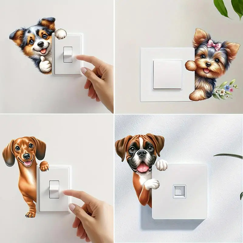 Cute Puppy Stickers for Room Decor | Removable Wall Decals