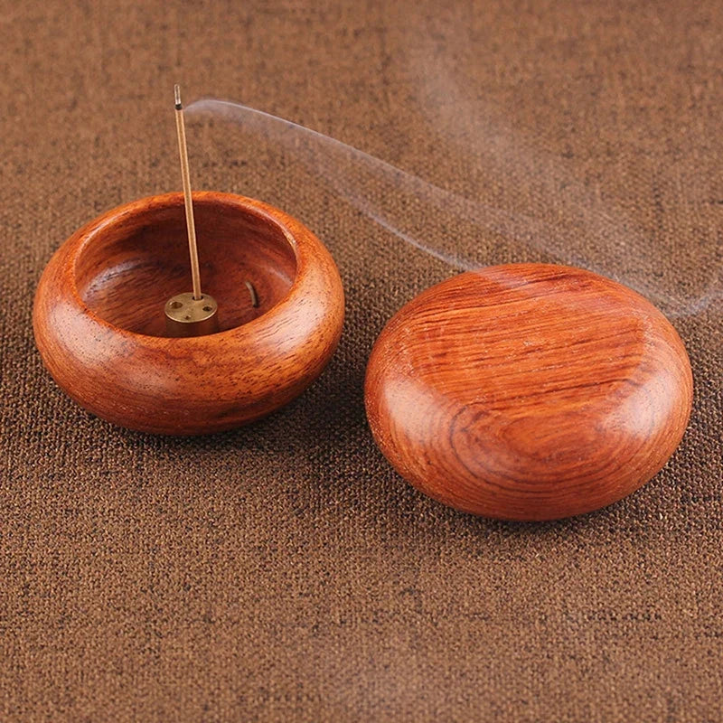 Rosewood Incense Burner Stick Holder | Bowl Shape Censer for Home Decor