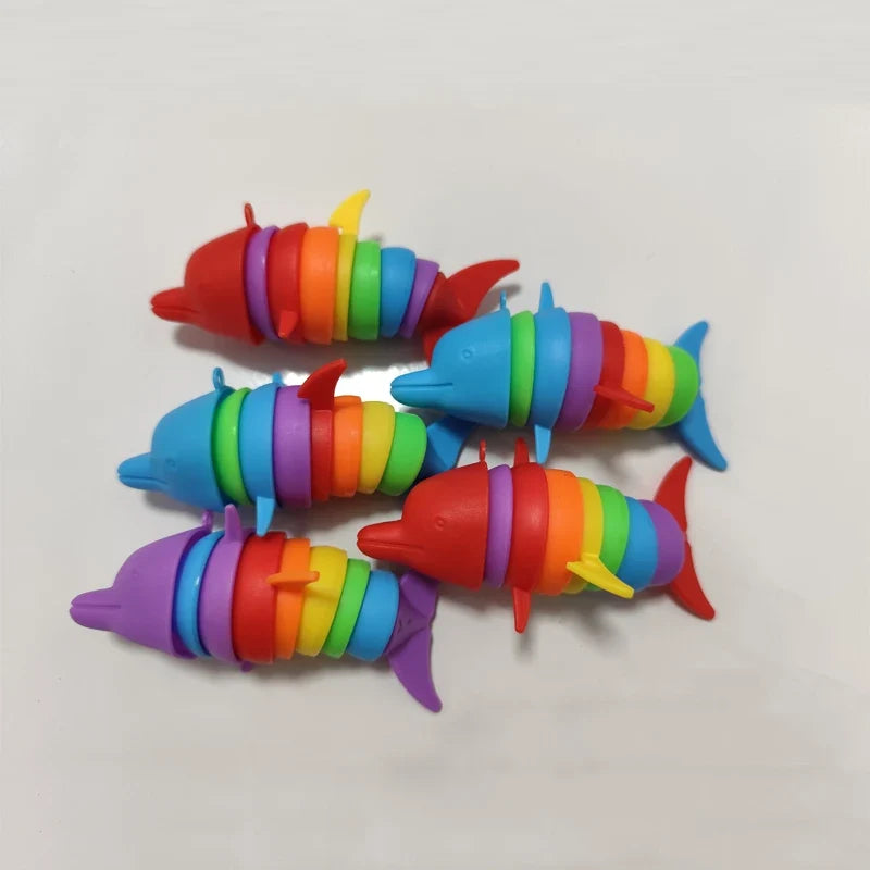 Colorful Slug Fidget Toy | Articulated 3D Sensory Toy for Stress Relief