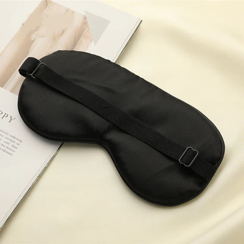Imitated Silk Sleeping Eye Mask with Crane Print | Adjustable Blindfold for Travel and Relaxation