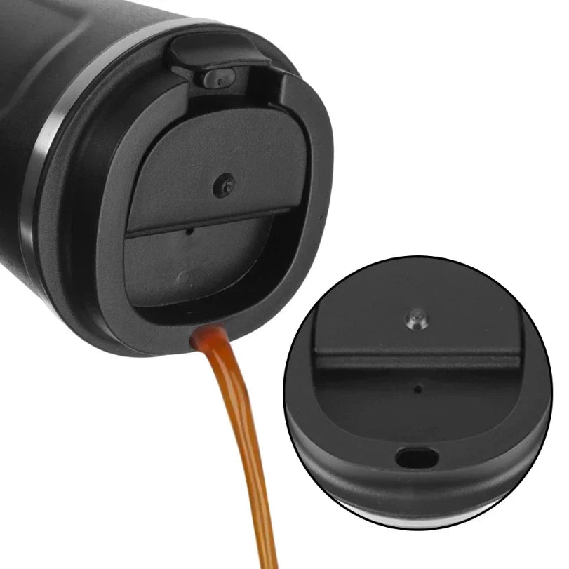 Double Stainless Steel Thermo Cafe Mug | Leak-Proof Travel Thermos for Coffee Tea