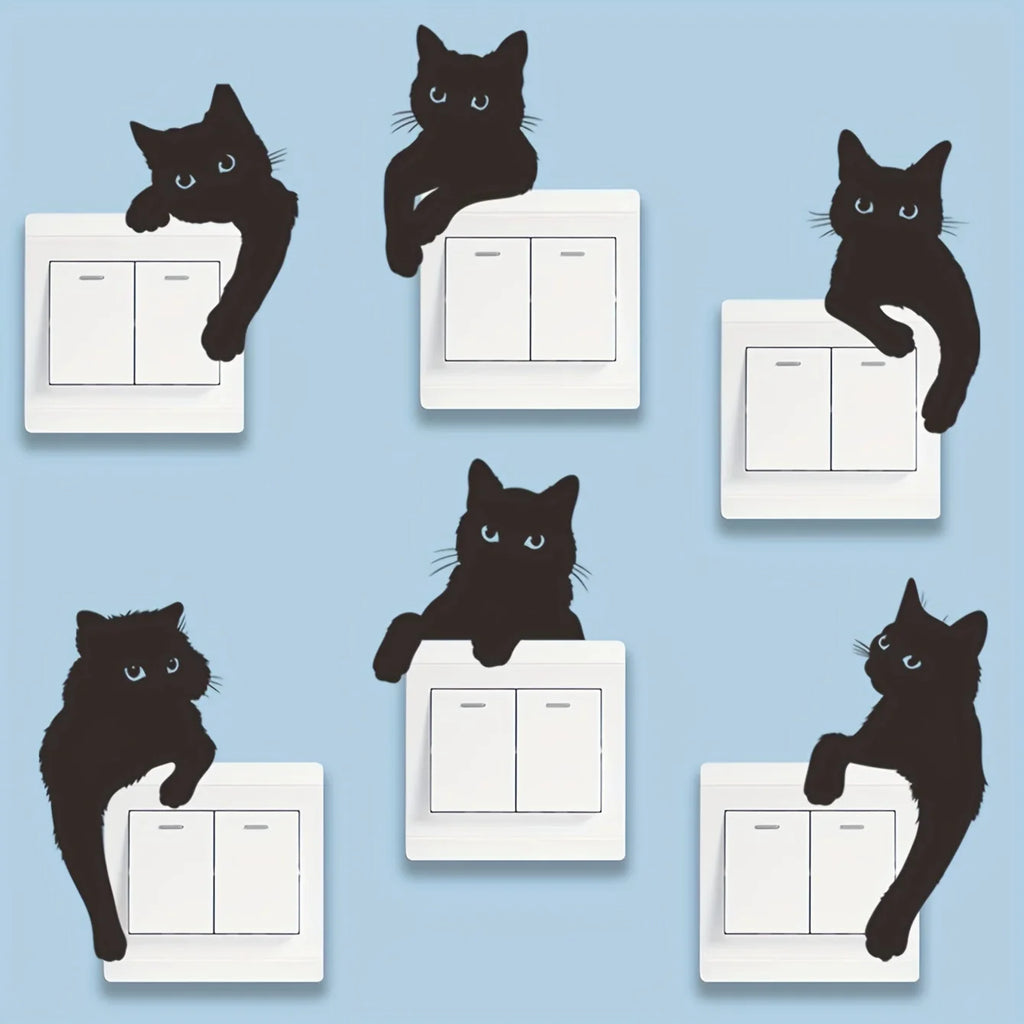 Cat Switch Stickers | Removable Vinyl Decals for Light Switches