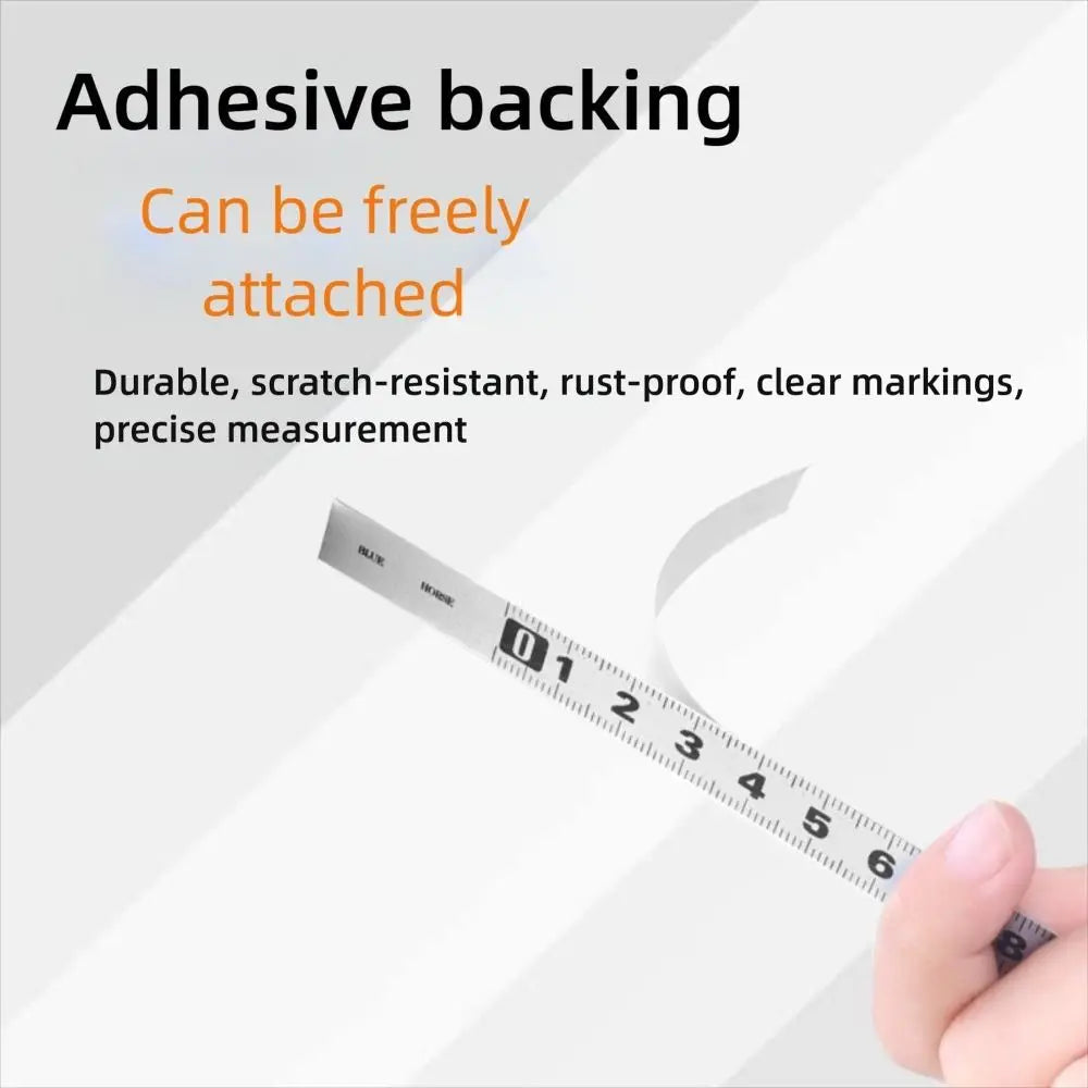 Self-Adhesive Stainless Steel Measuring Tape | 12mm Wide Workbench Ruler